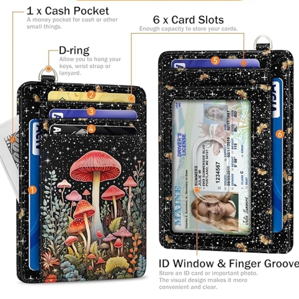 Mushroom Design Card Holder Wallet